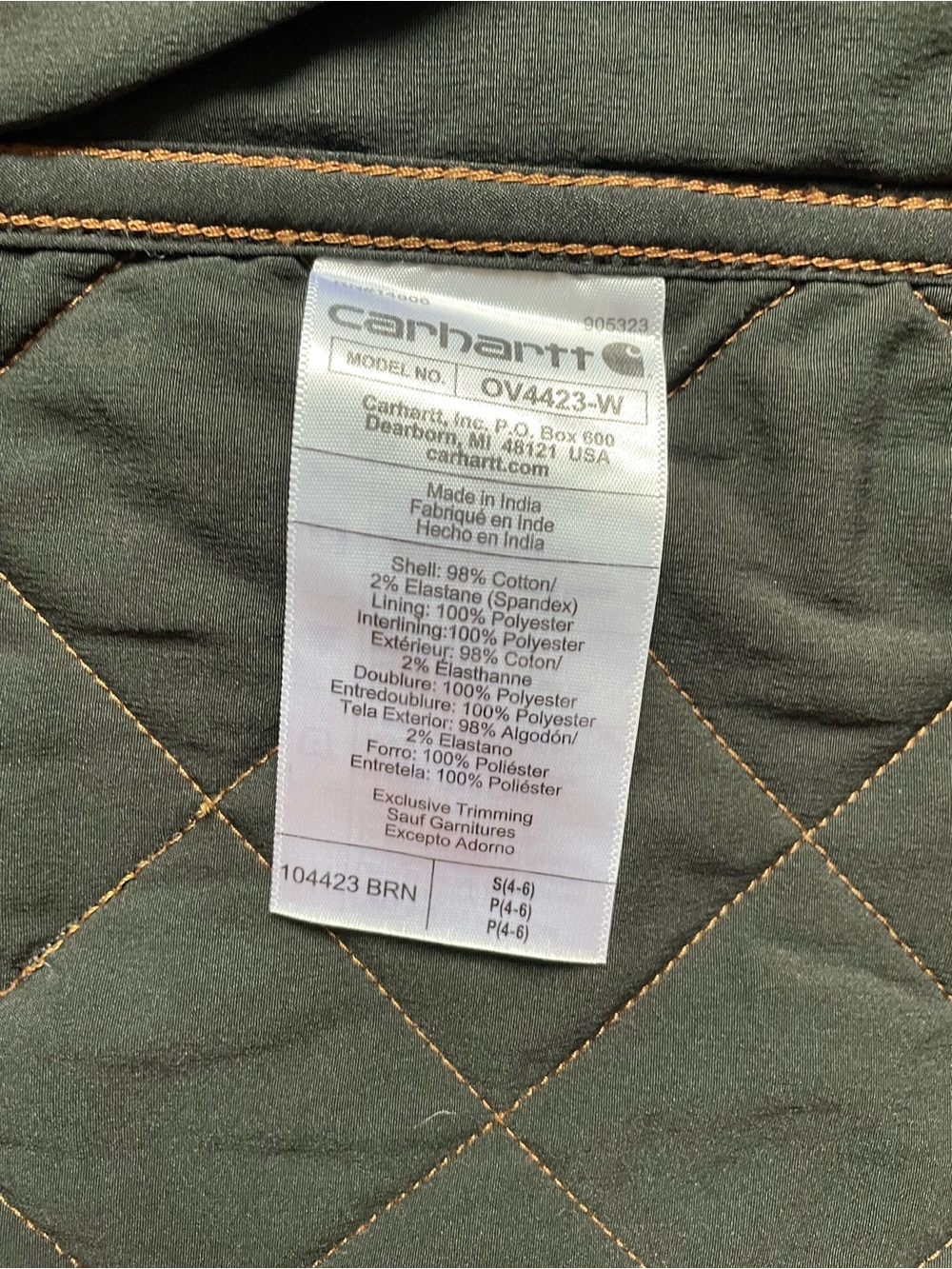 Carhartt Women's Rugged Flex Canvas Rib Collar Vest Brown Women’s Small - Picture 4 of 6